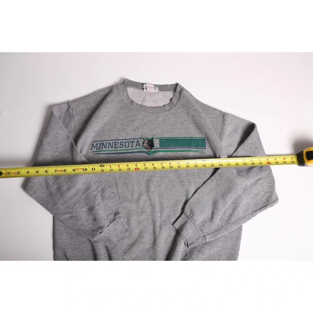 Vintage Nutmeg Mills Minnesota Timberwolves Sweatshirt Gray NBA Crewneck USA L